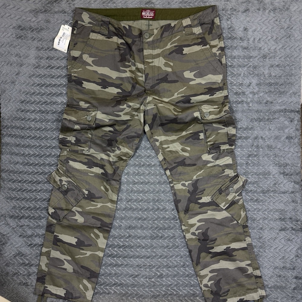 Matchstick Camo Pants Mens 44x30 Cargo Utility Multi Pocket Military